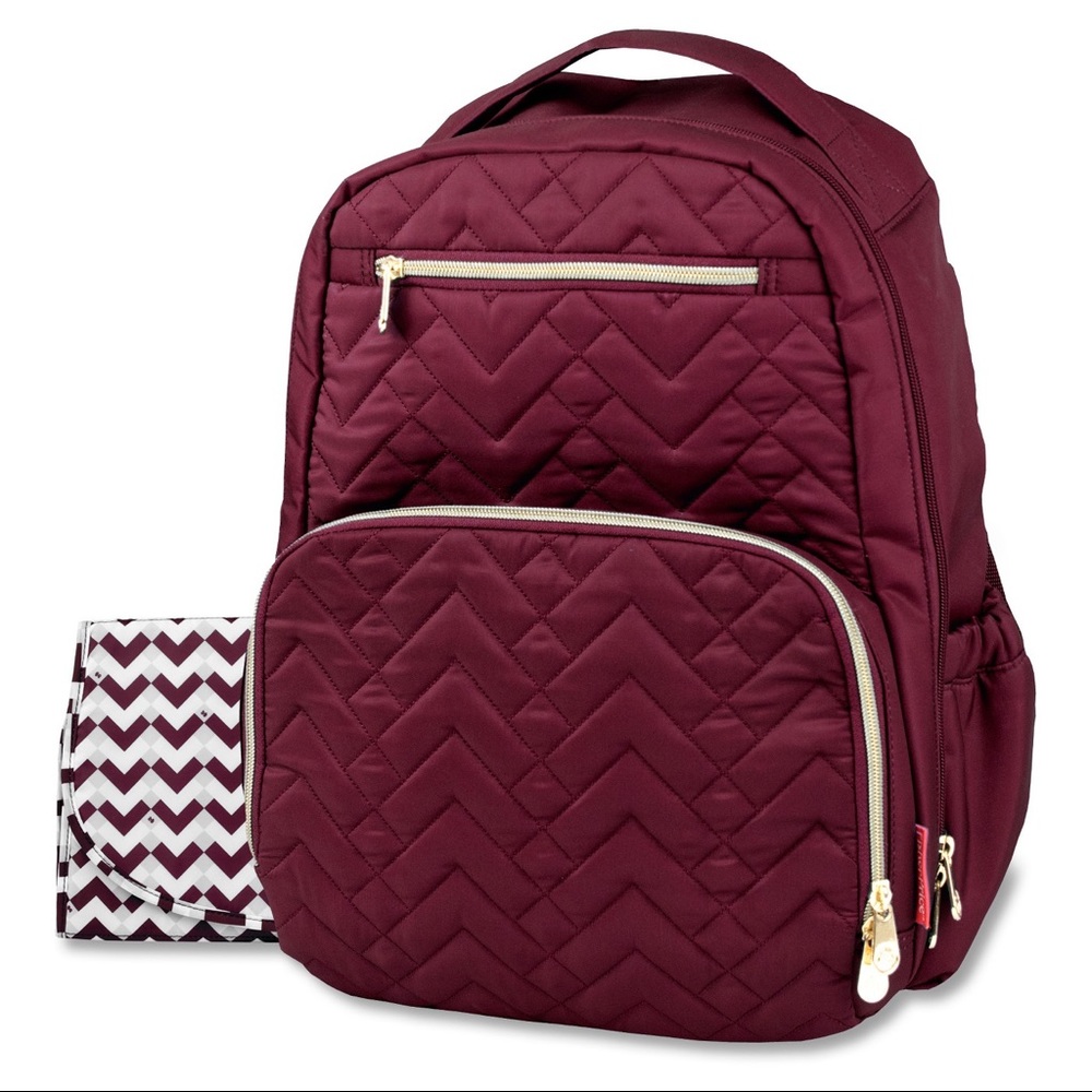 Burgundy diaper backpack